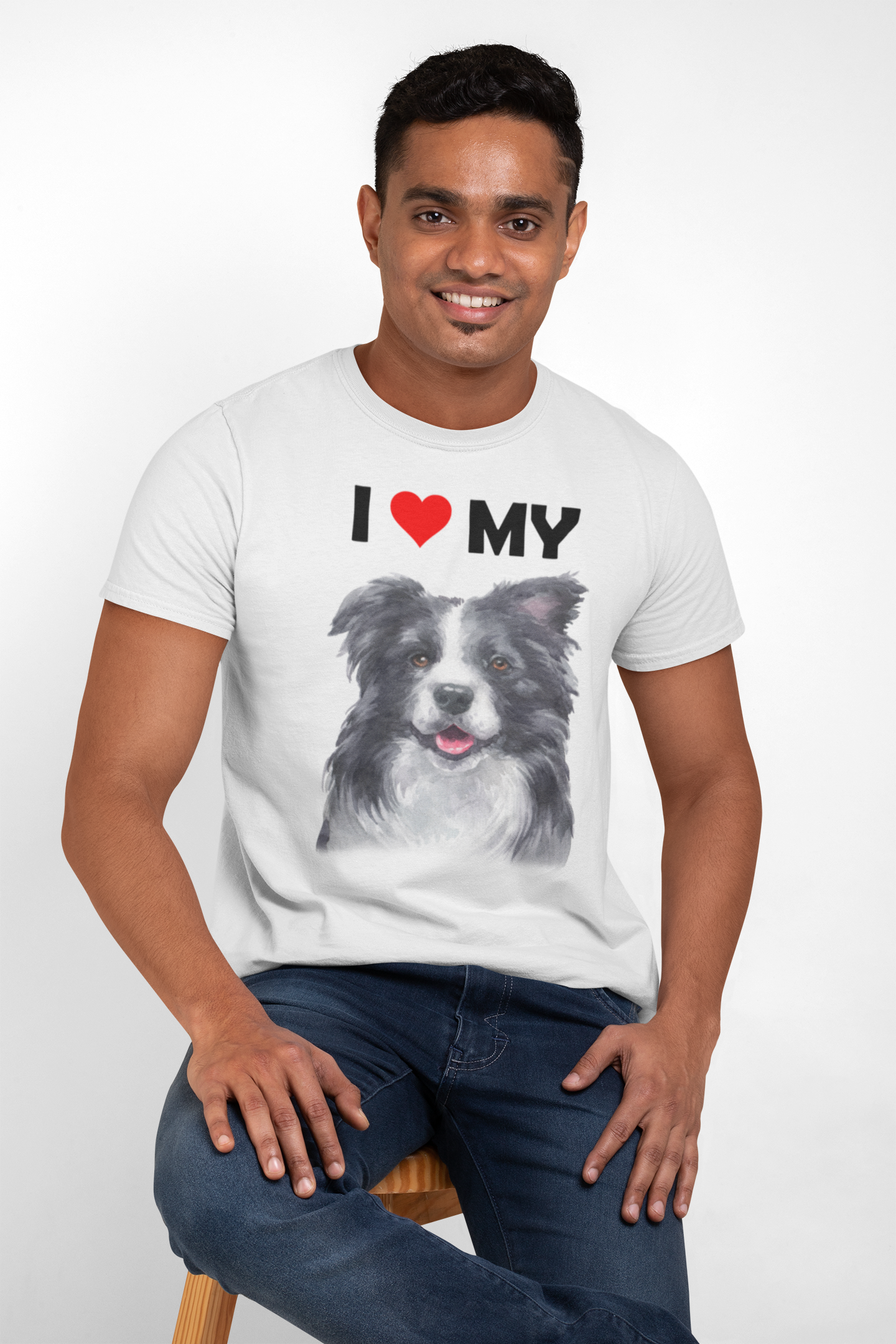 I Love My Border Collie - Cotton T-Shirt
