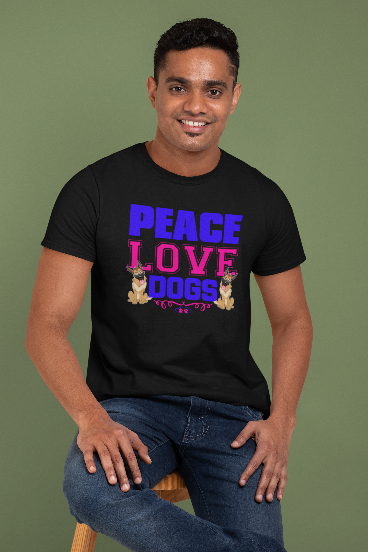 Peace Love Dogs - Cotton T-Shirt