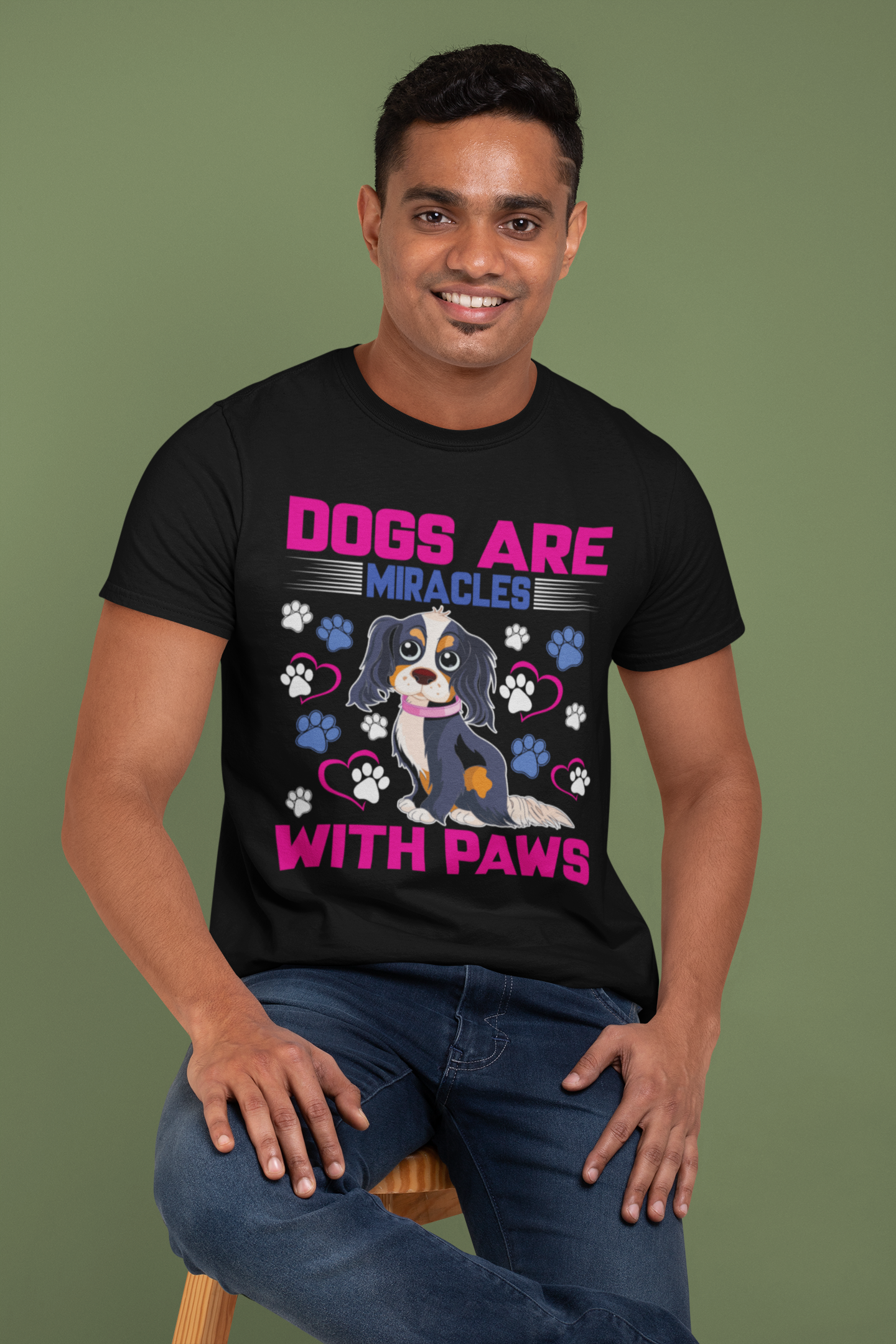 Dogs Are Miracles With Paws - Cotton T-Shirt