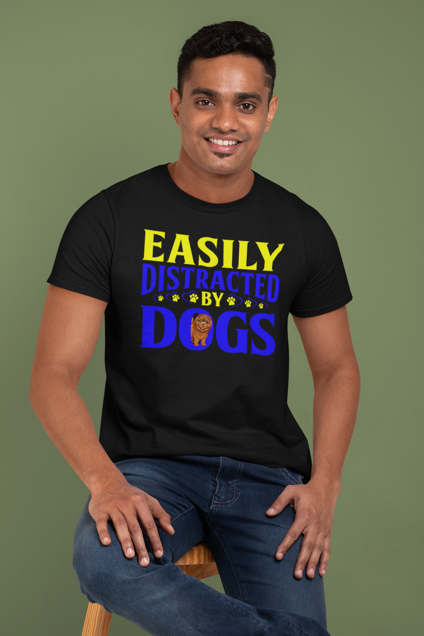 Easily Distracted by Dogs - Cotton T-Shirt