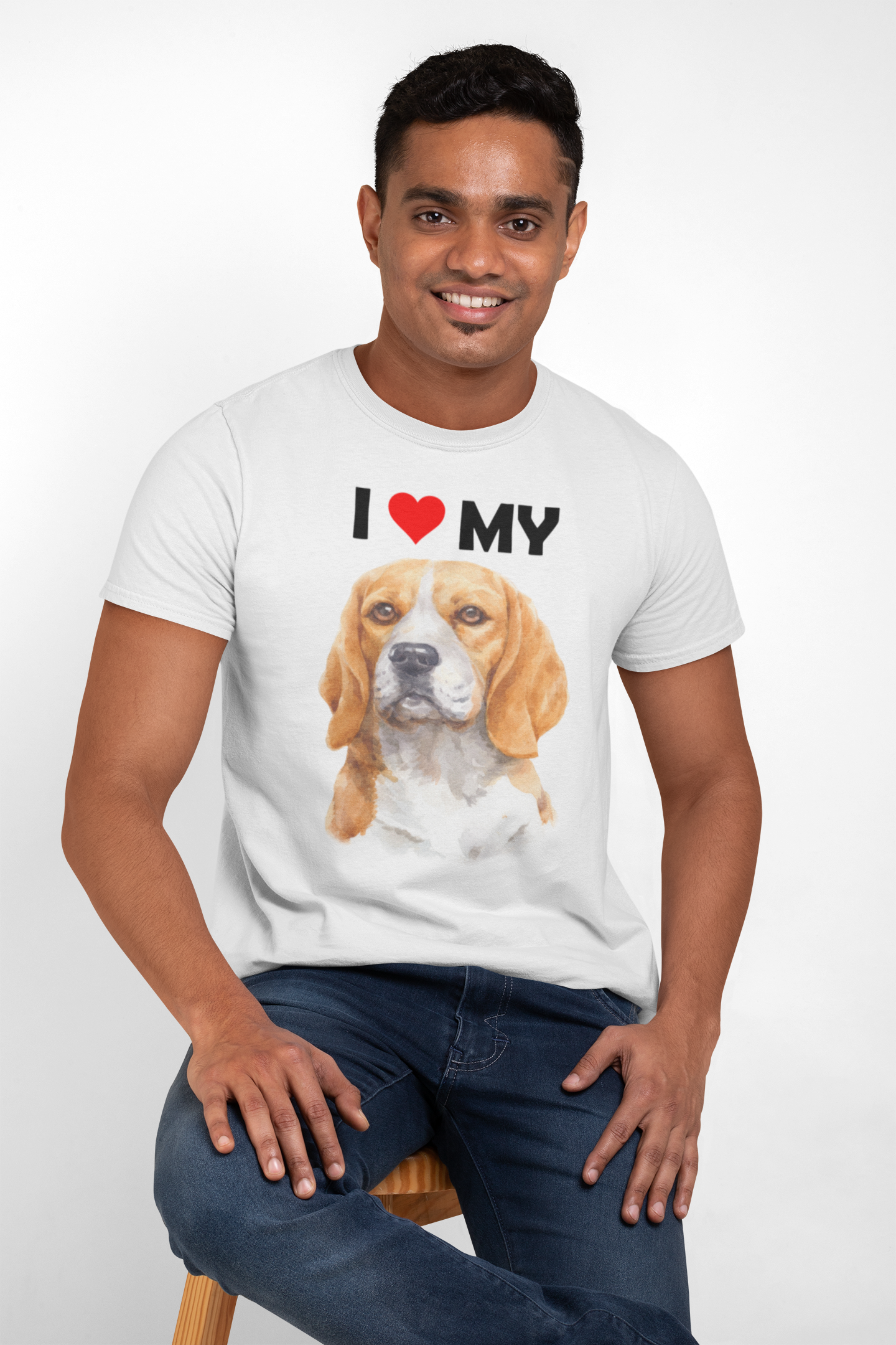 I Love My Beagle - Cotton T-Shirt