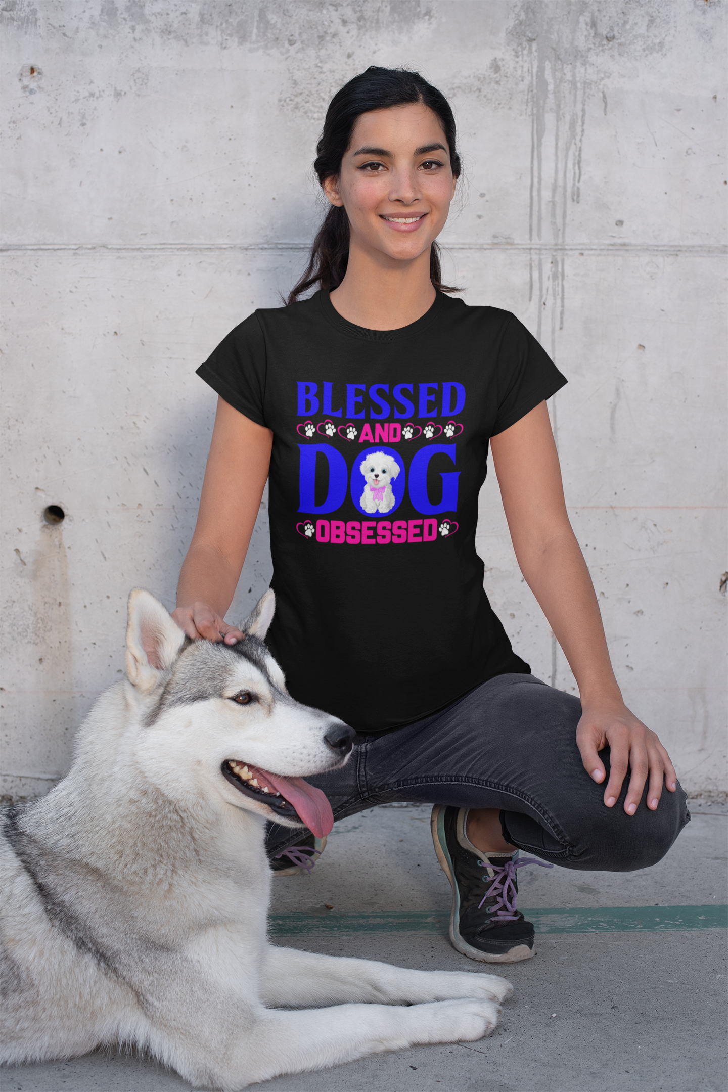Blessed and Dog Obsessed - Women's Cotton T-Shirt