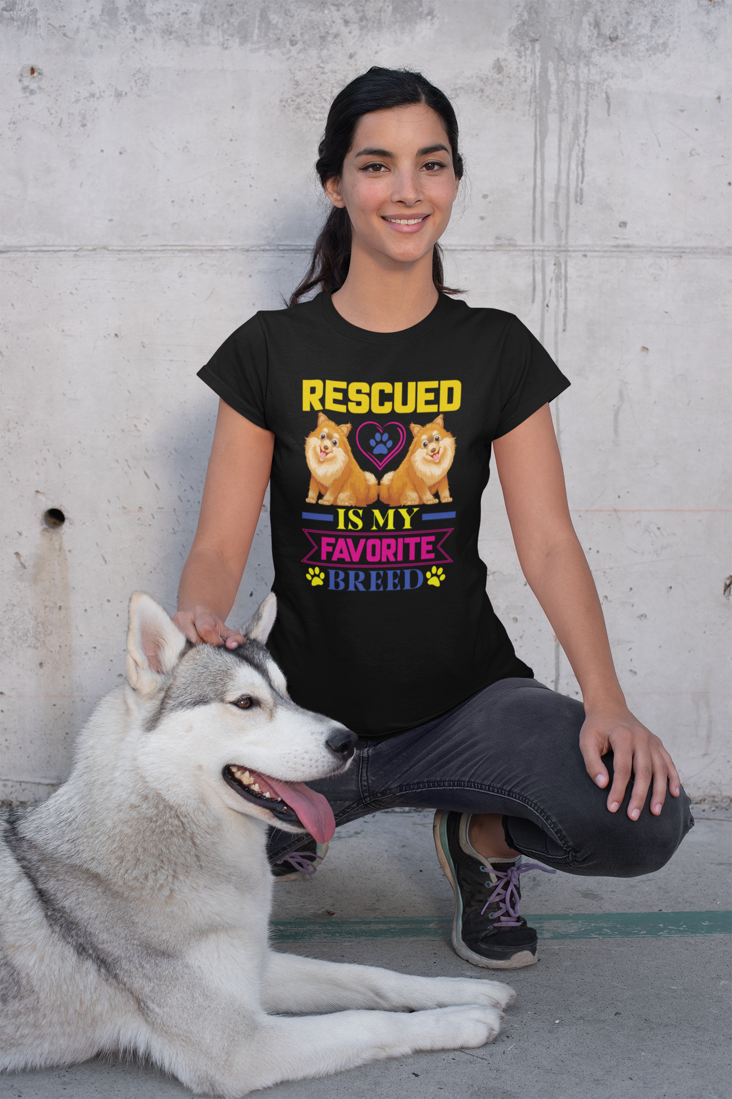 Rescued Is My Favorite Breed - Women's Cotton T-Shirt
