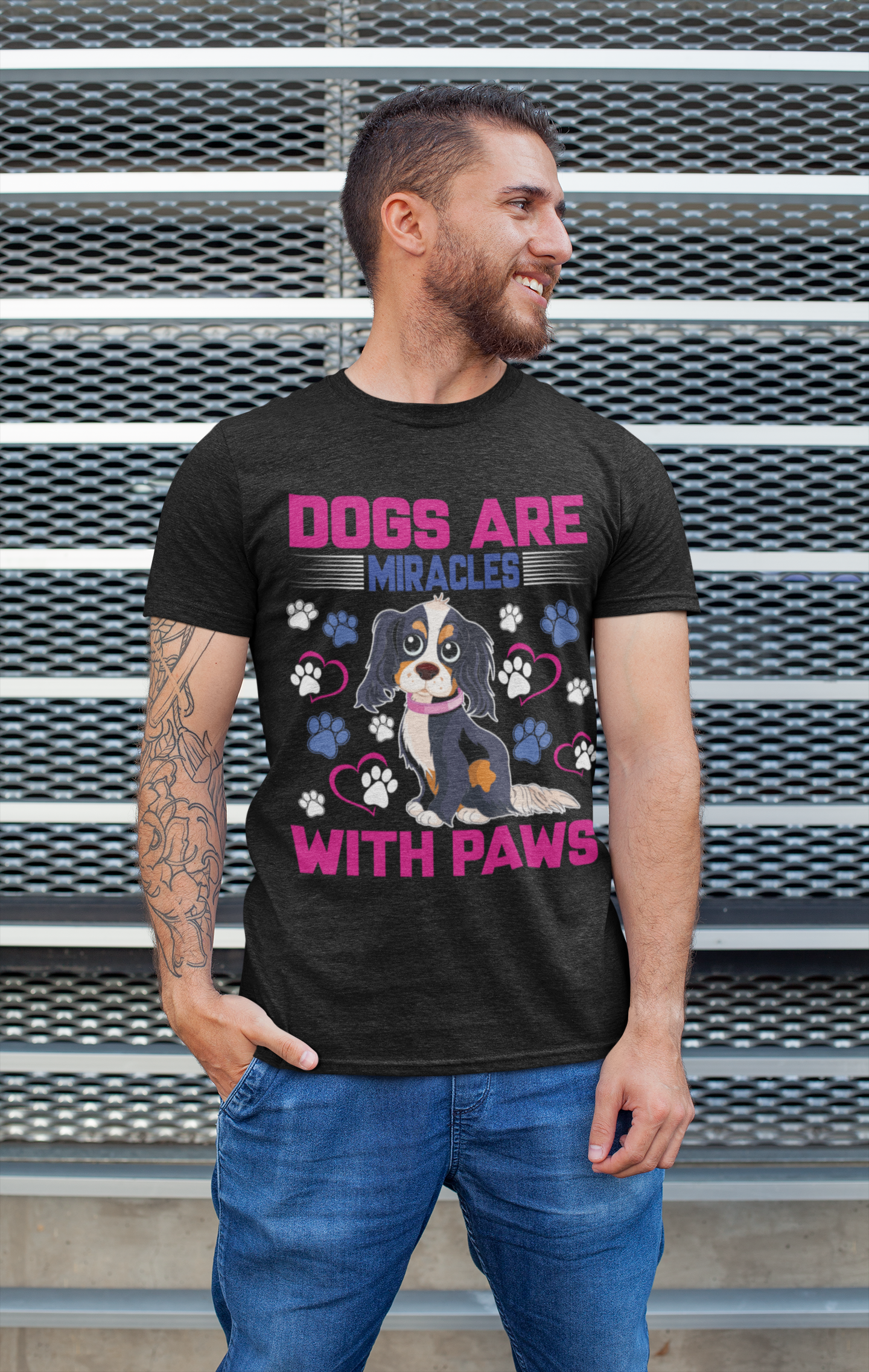 Dogs Are Miracles With Paws - Cotton T-Shirt