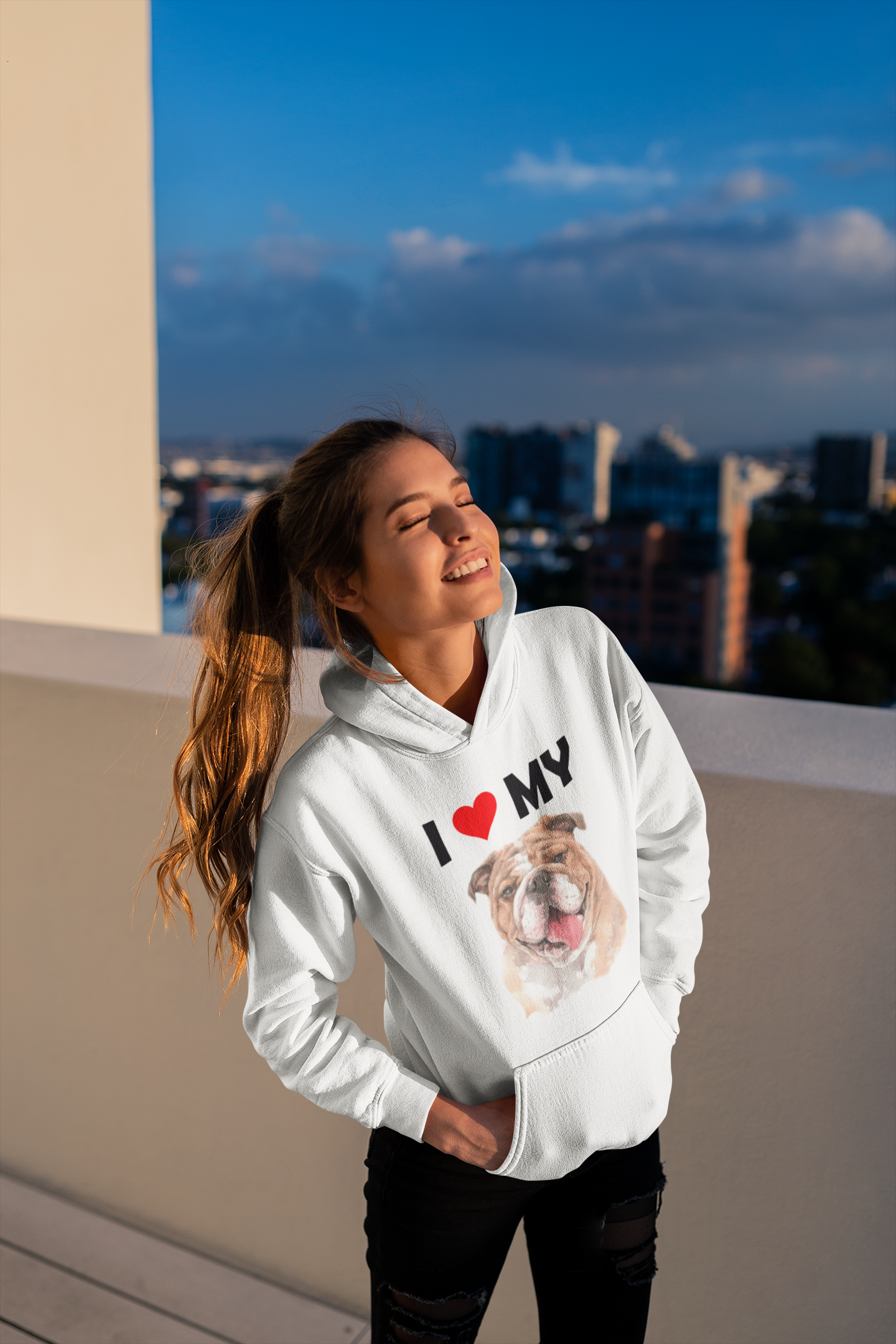 I Love My Bulldog - Hoodie