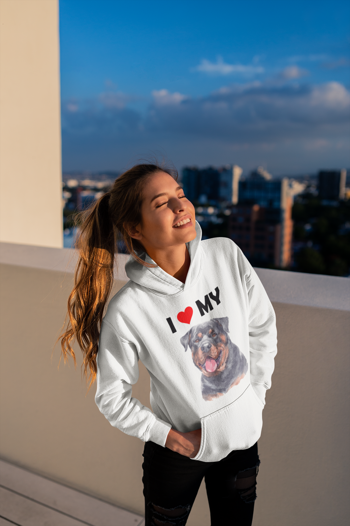 I Love My Rottweiler - Hoodie