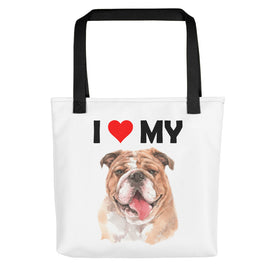 I Love My Bulldog - Tote Bag