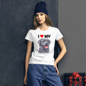 I Love My Black Labrador - Women's Cotton T-Shirt