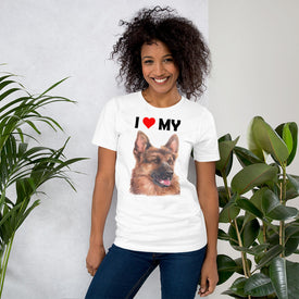 I Love My German Shepherd - Cotton T-Shirt