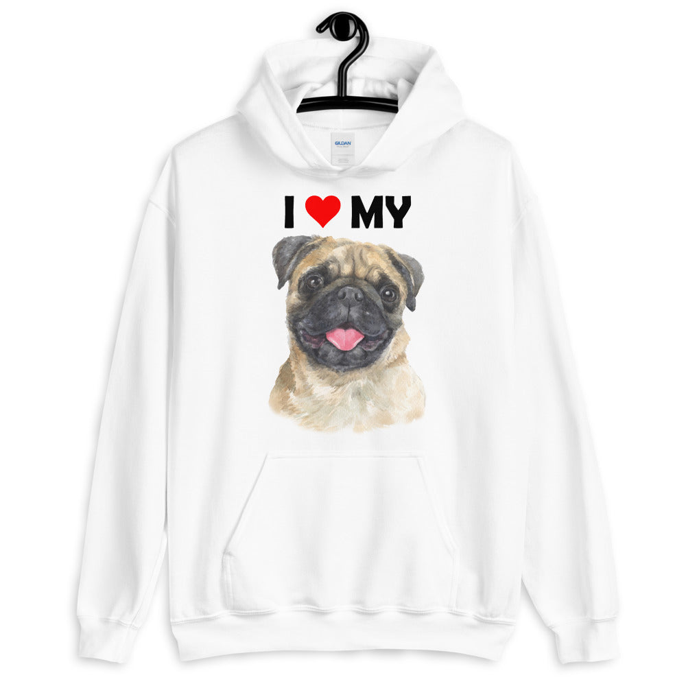 I Love My Pug - Hoodie