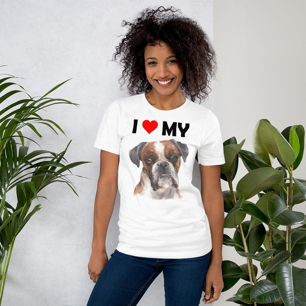 I Love My Boxer - Cotton T-Shirt