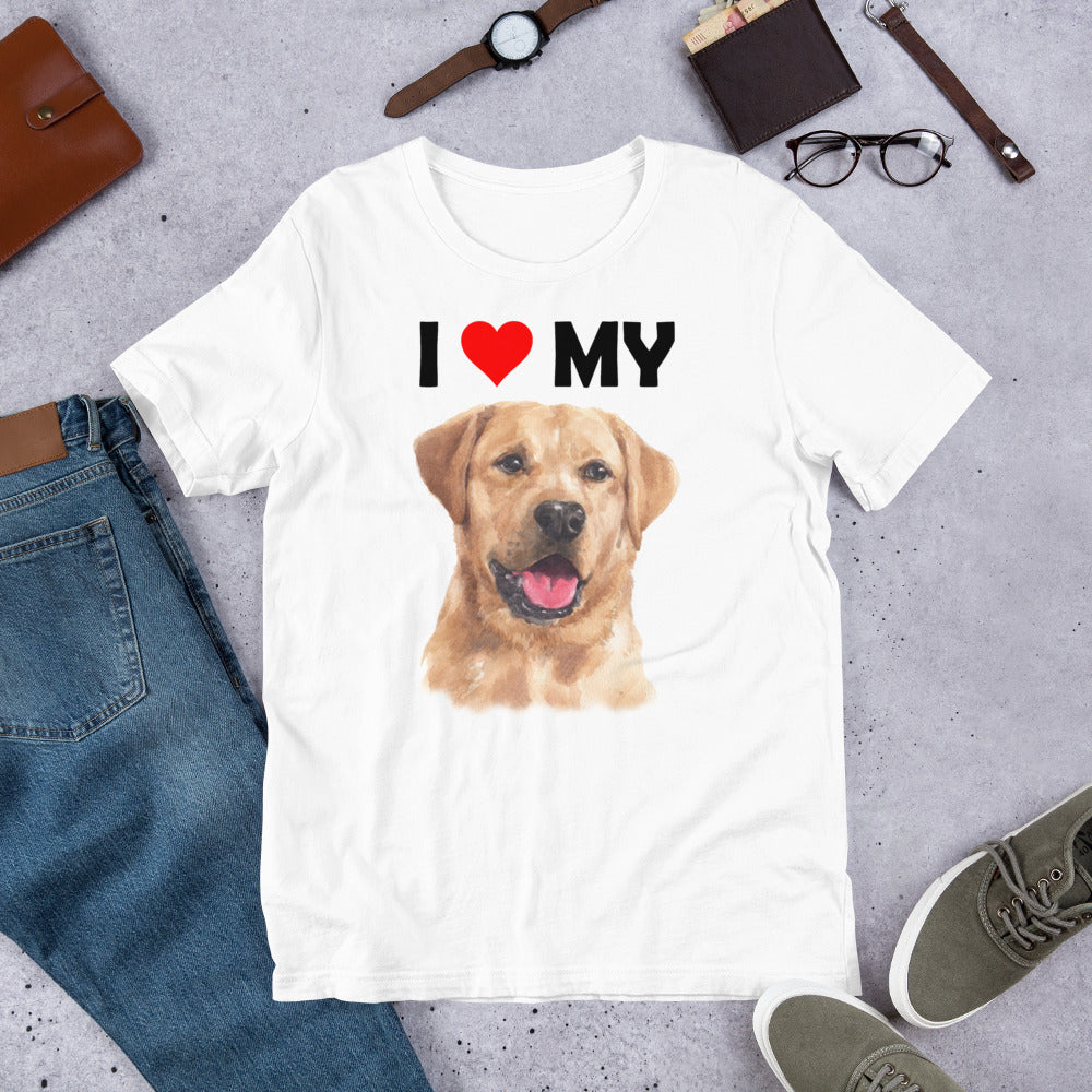 I Love My Yellow Labrador - Cotton T-Shirt