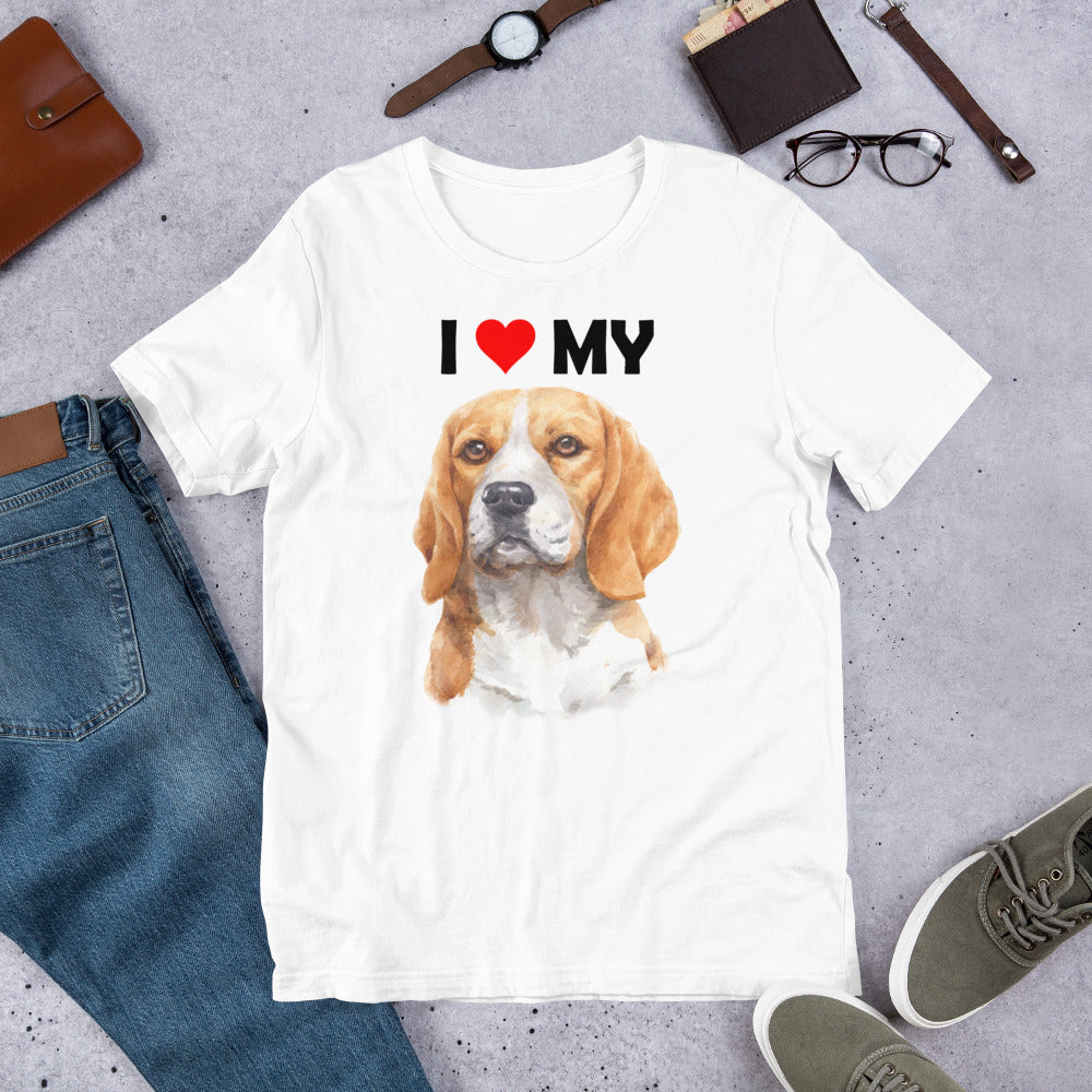 I Love My Beagle - Cotton T-Shirt