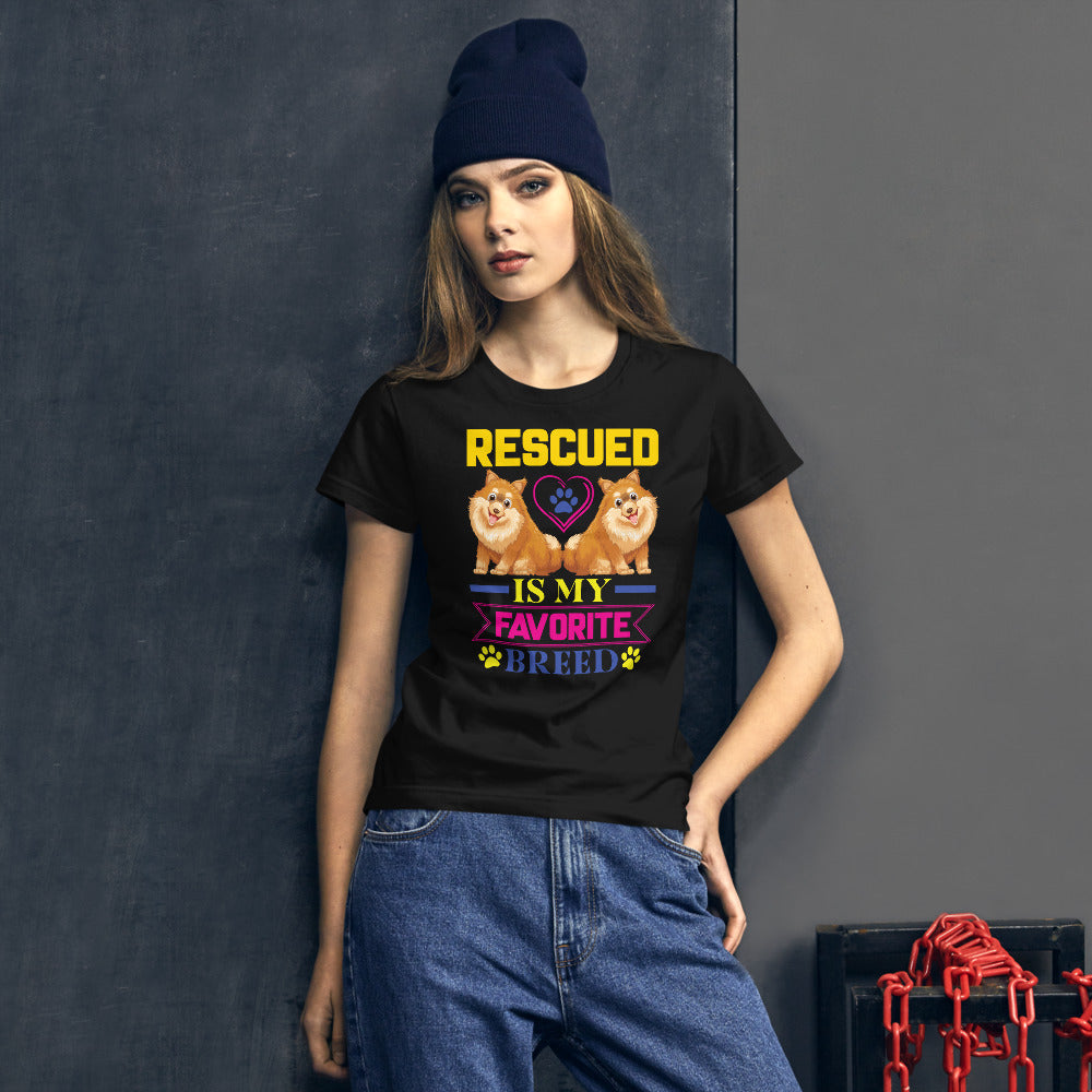Rescued Is My Favorite Breed - Women's Cotton T-Shirt