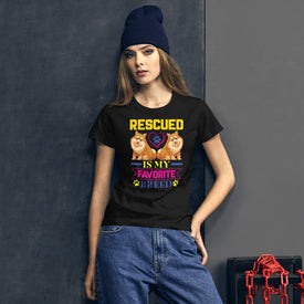 Rescued Is My Favorite Breed - Women's Cotton T-Shirt