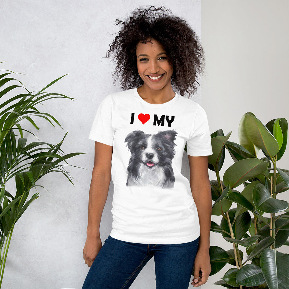 I Love My Border Collie - Cotton T-Shirt