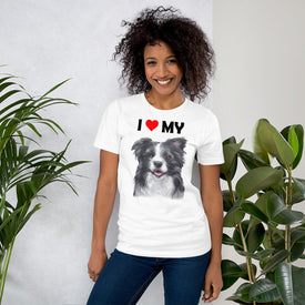 I Love My Border Collie - Cotton T-Shirt