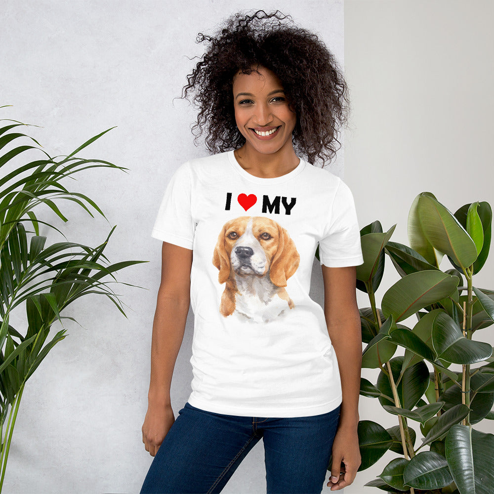 I Love My Beagle - Cotton T-Shirt