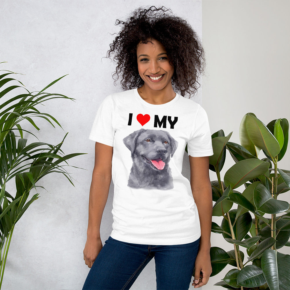 I Love My Black Labrador - Cotton T-Shirt