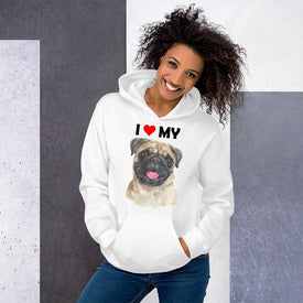 I Love My Pug - Hoodie