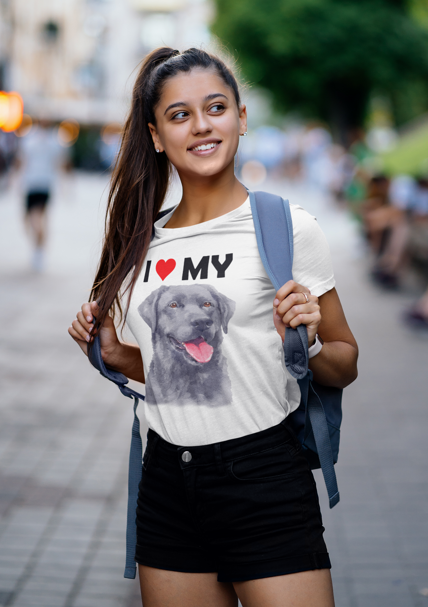 I Love My Black Labrador - Cotton T-Shirt