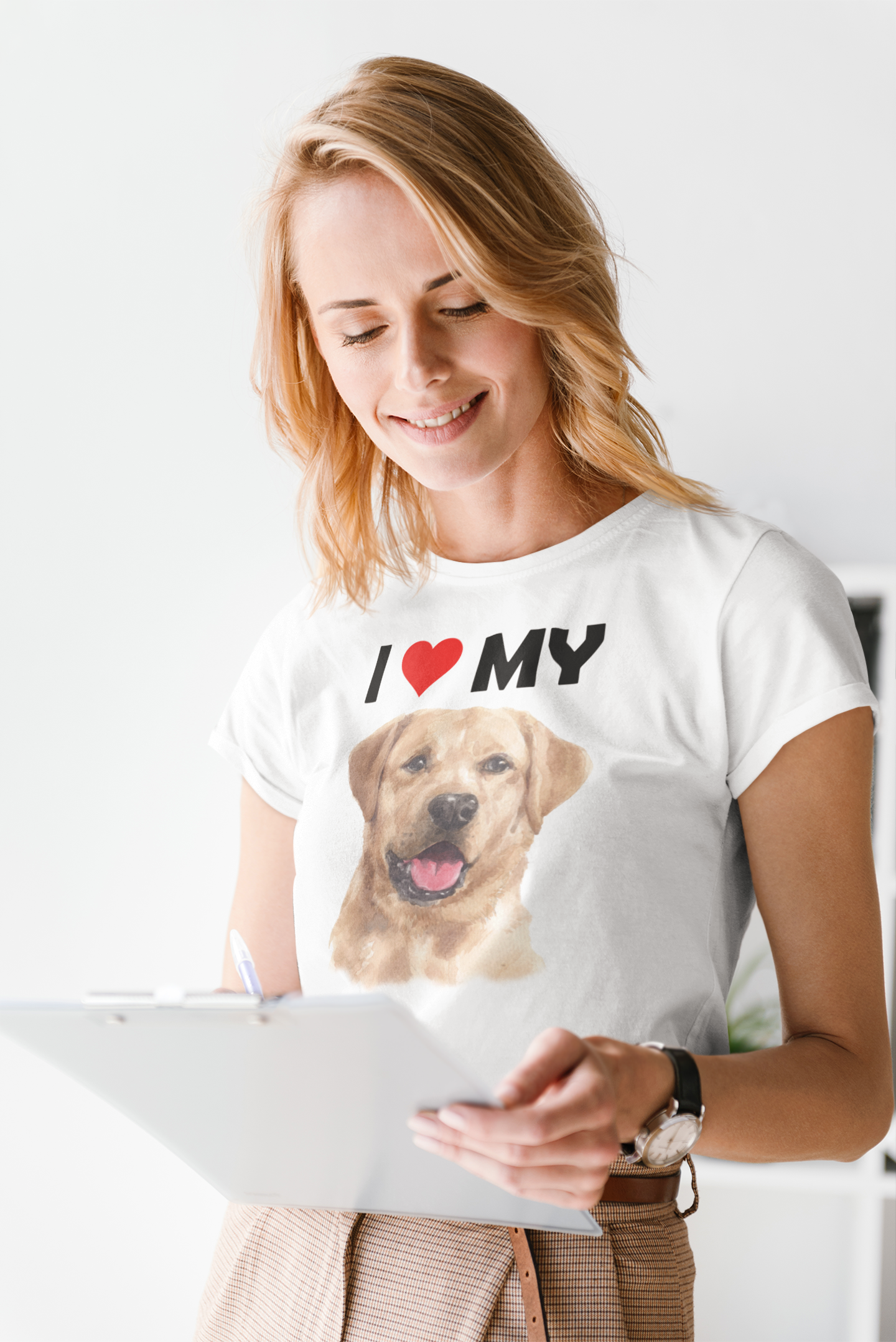 I Love My Yellow Labrador - Women's Cotton T-Shirt
