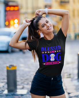 Blessed and Dog Obsessed - Cotton T-Shirt