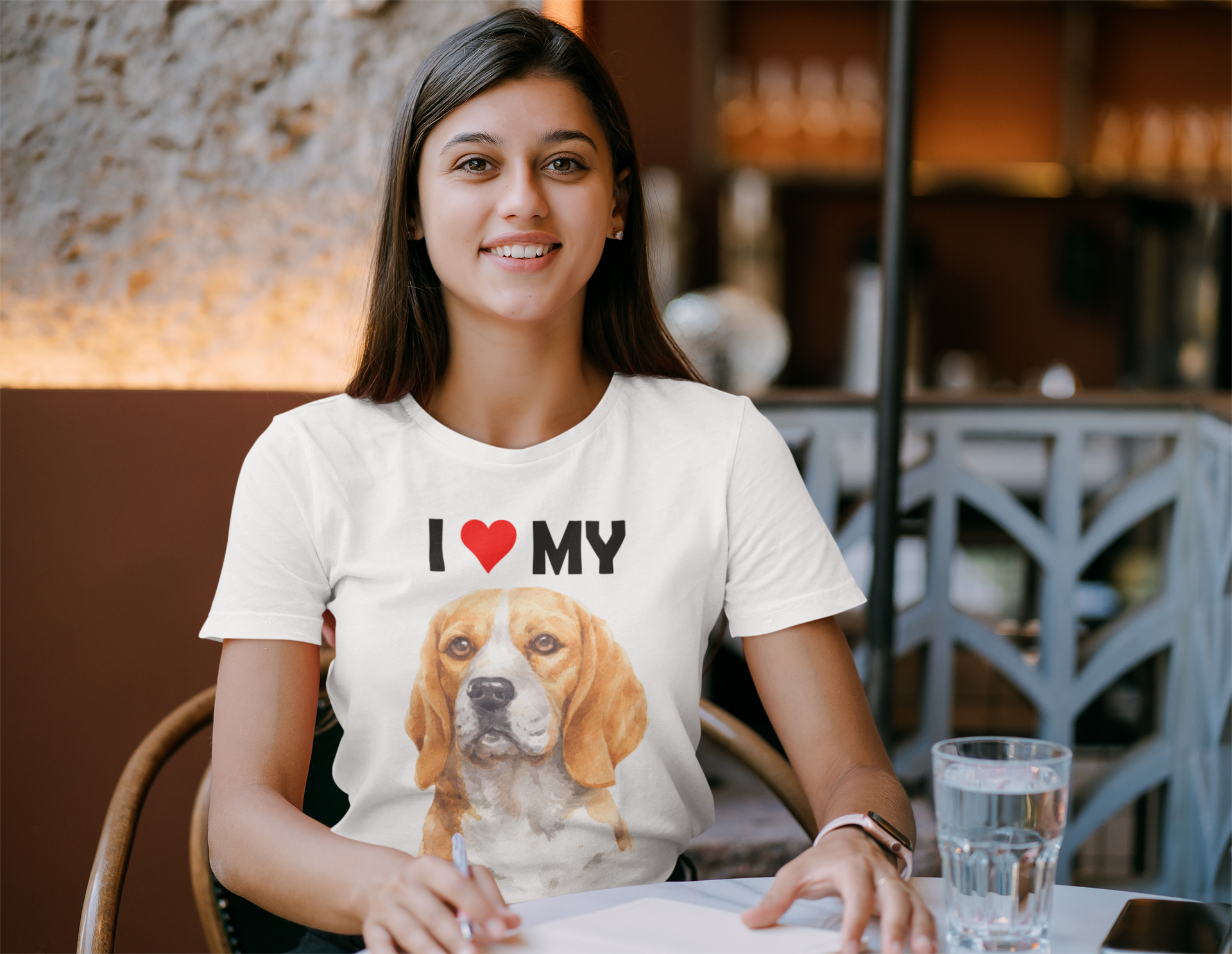 I Love My Beagle - Cotton T-Shirt