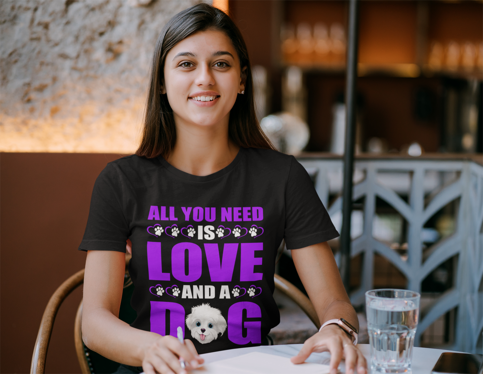 All You Need Is Love and a Dog - Cotton T-Shirt