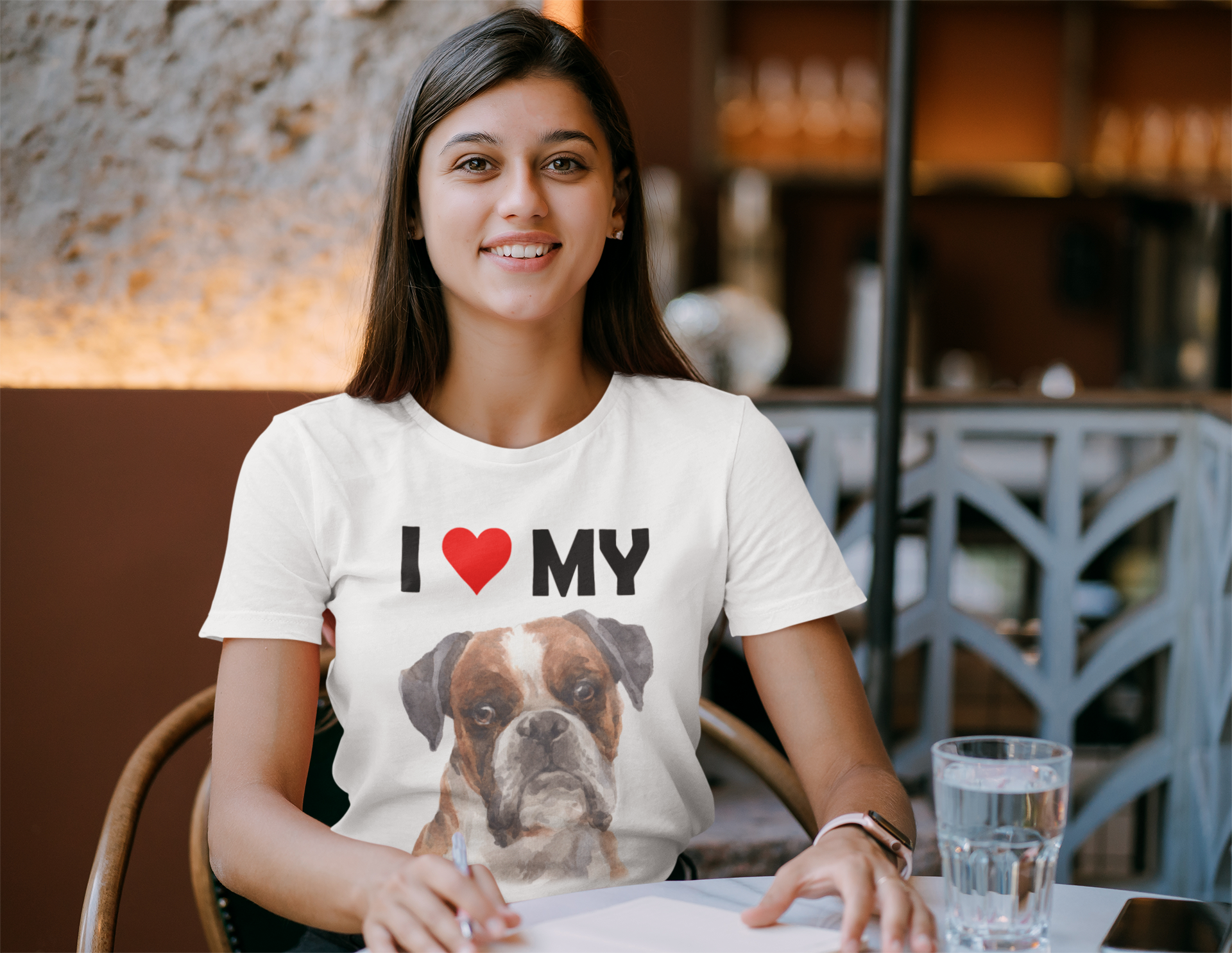 I Love My Boxer - Cotton T-Shirt