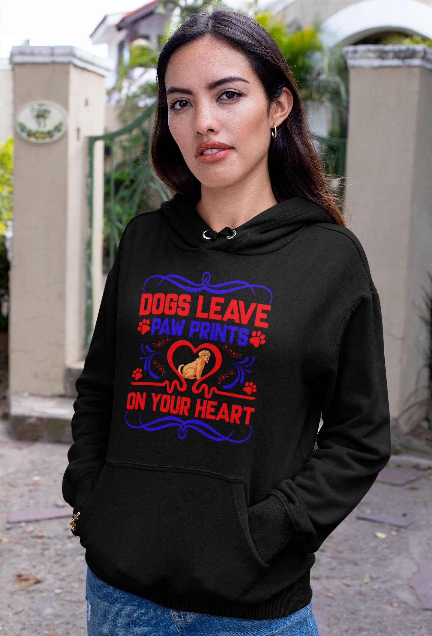 Dogs Leave Paw Prints on Your Heart - Hoodie