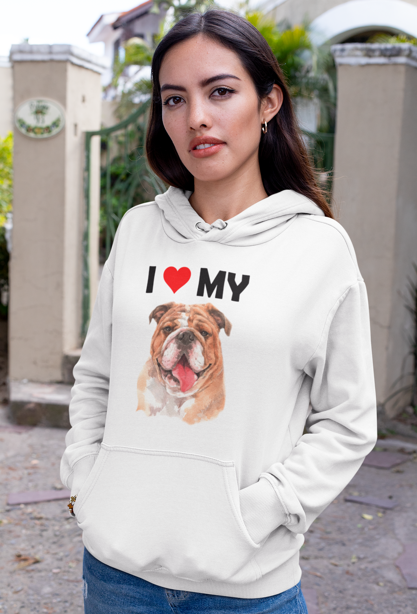 I Love My Bulldog - Hoodie