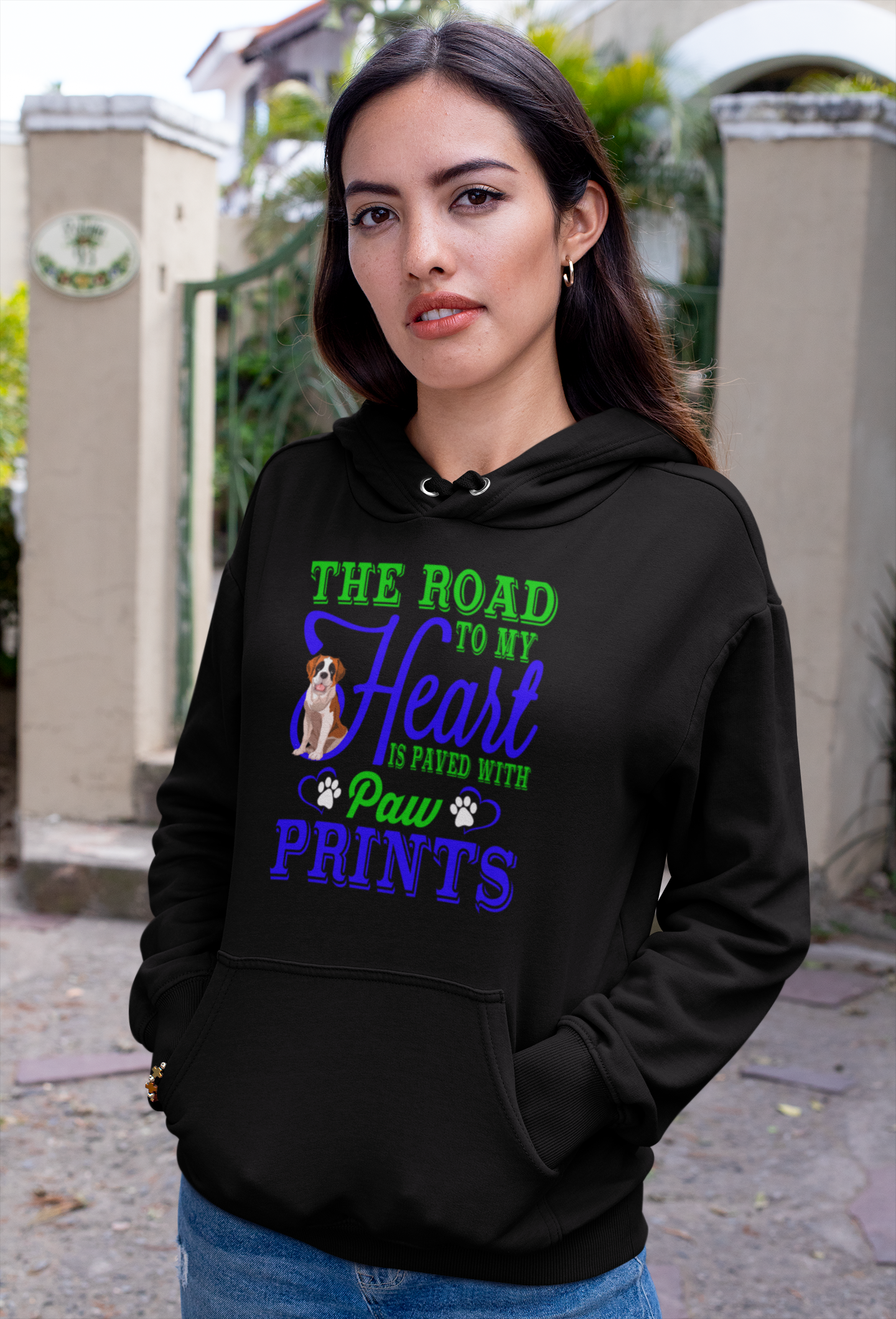 The Road to My Heart Is Paved With Paw Prints - Hoodie