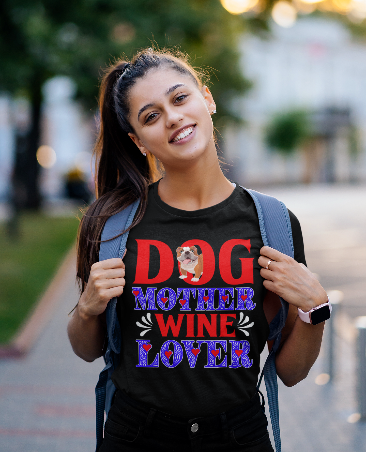 Dog Mother Wine Lover - Cotton T-Shirt