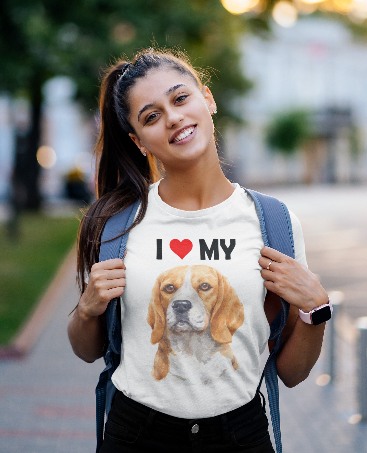 I Love My Beagle - Cotton T-Shirt
