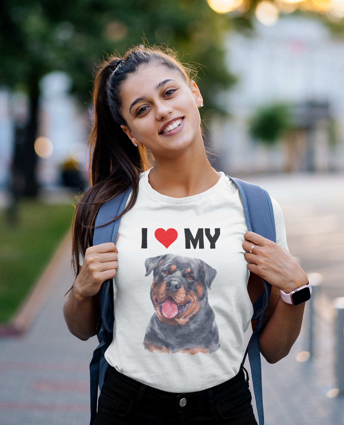 I Love My Rottweiler - Cotton T-Shirt