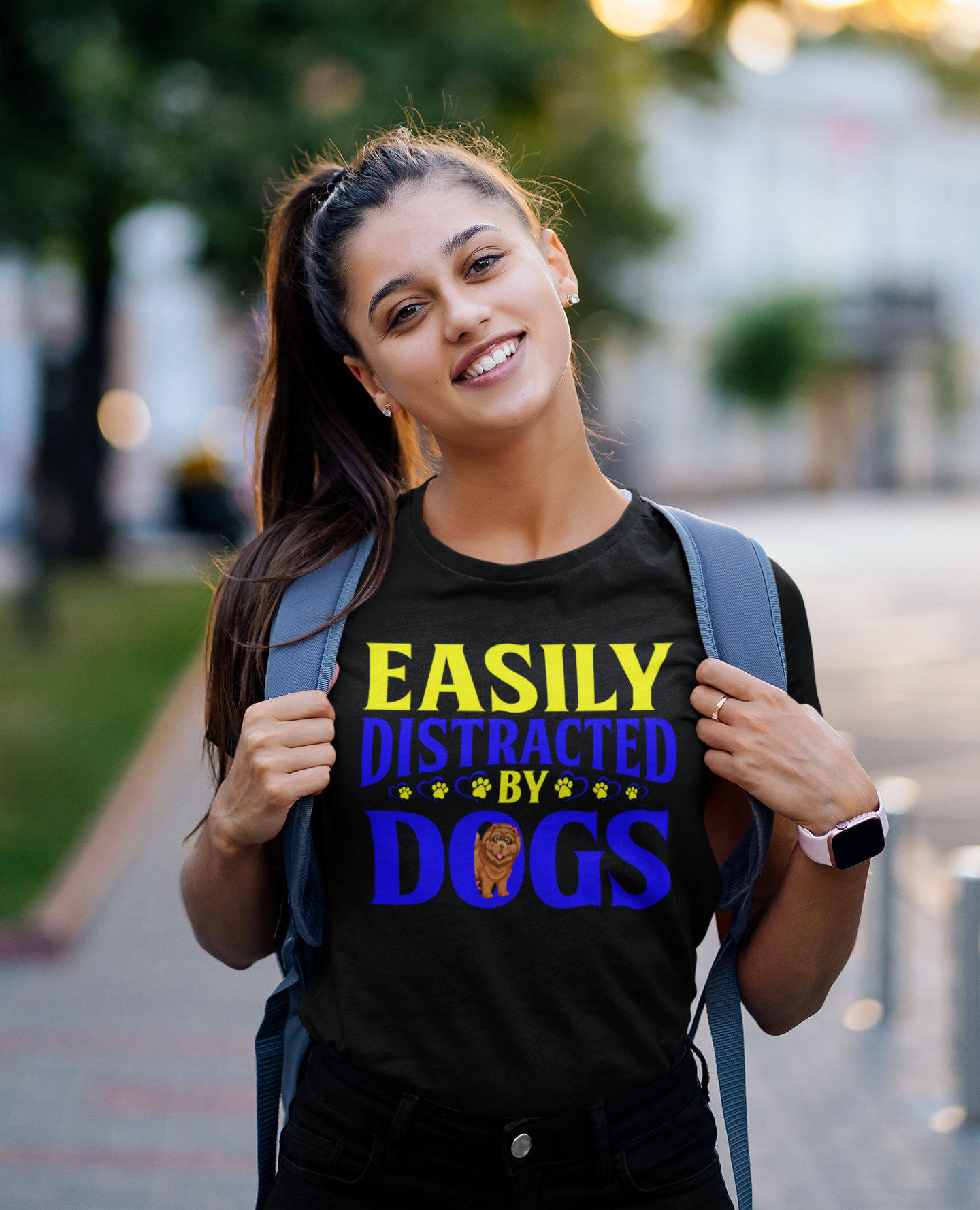 Easily Distracted by Dogs - Cotton T-Shirt