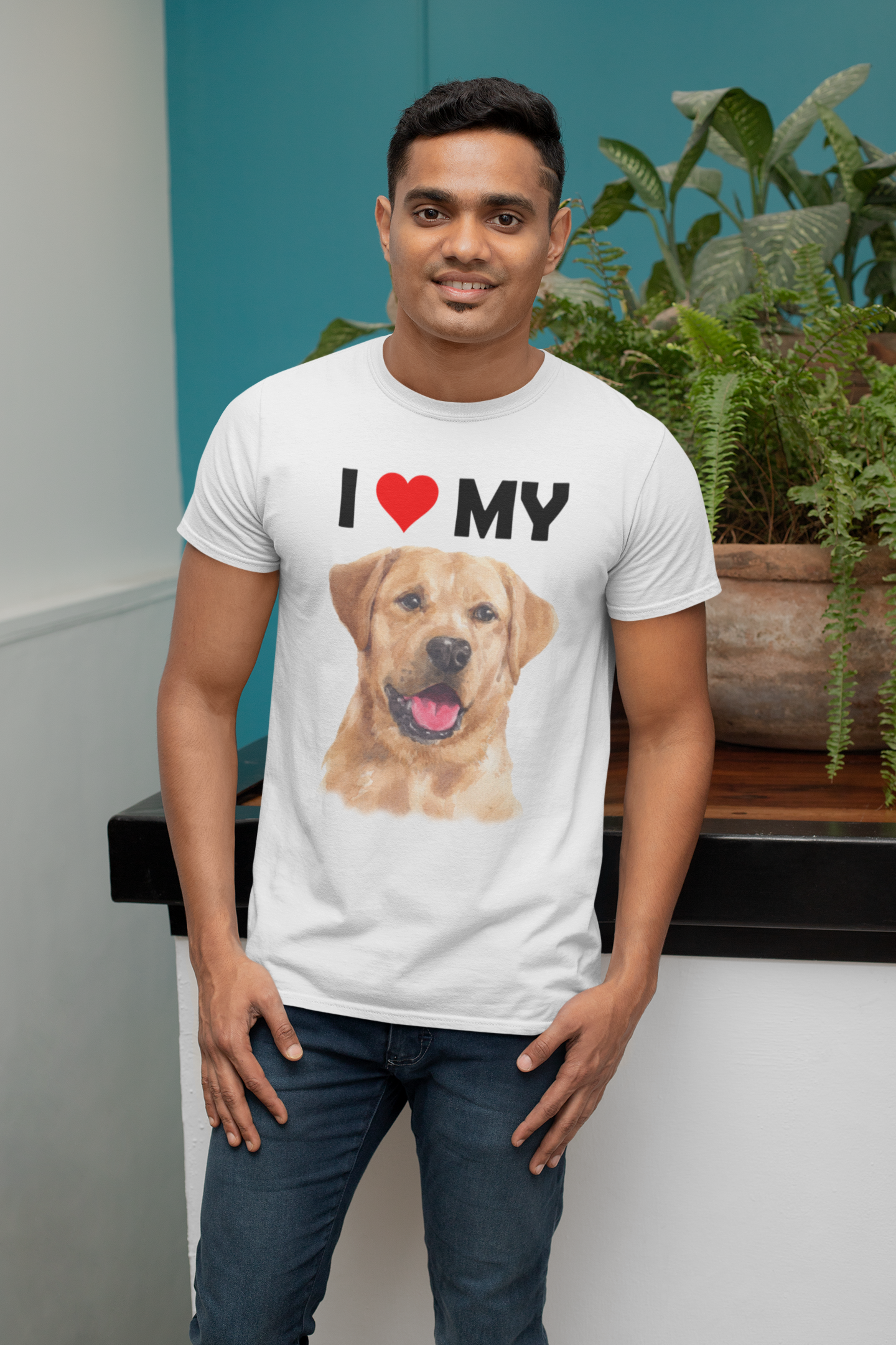 I Love My Yellow Labrador - Cotton T-Shirt