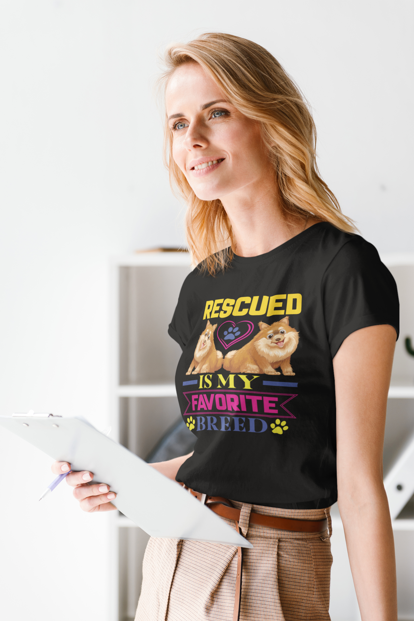 Rescued Is My Favorite Breed - Women's Cotton T-Shirt