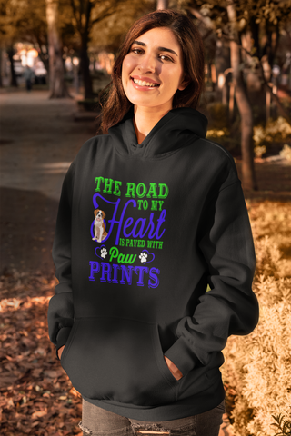 Image of The Road to My Heart Is Paved With Paw Prints - Hoodie