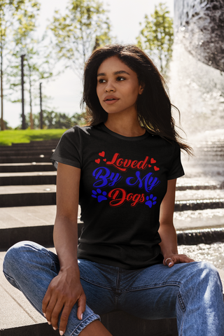 Image of Loved by My Dogs - Women's Cotton T-Shirt