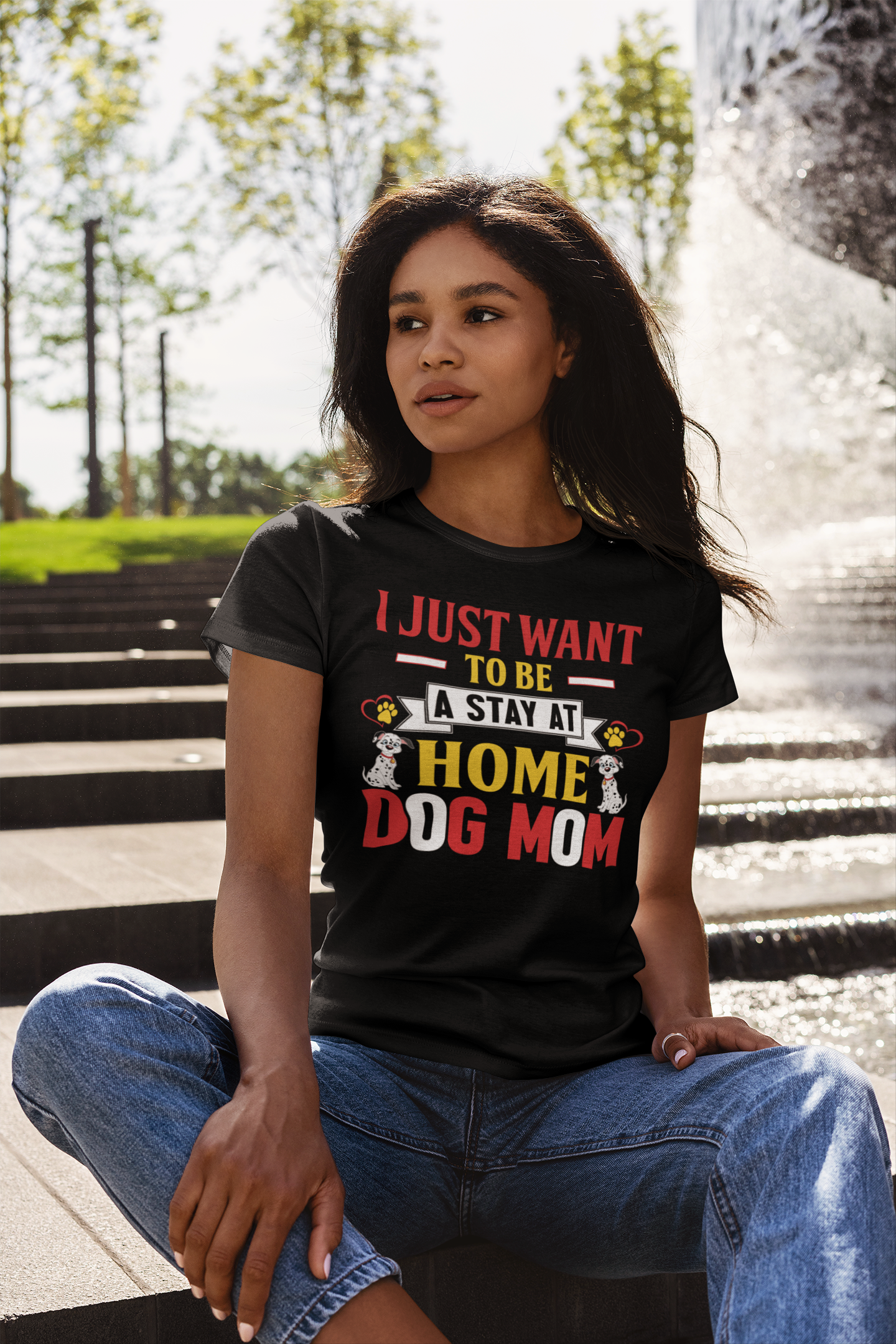 I Just Want to Be a Stay at Home Dog Mom - Women's Cotton T-Shirt