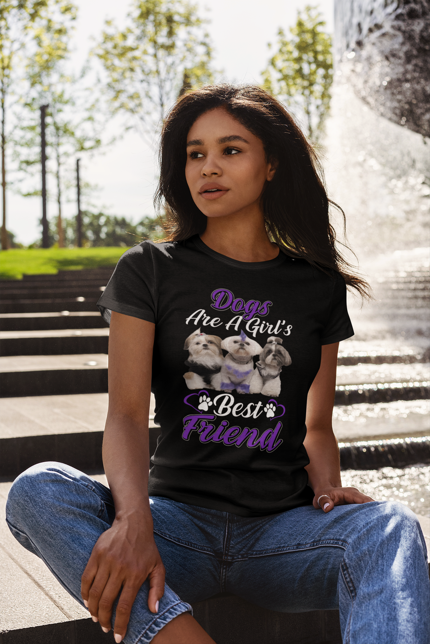 Dogs Are a Girl's Best Friend - Women's Cotton T-Shirt