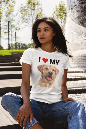 I Love My Yellow Labrador - Women's Cotton T-Shirt