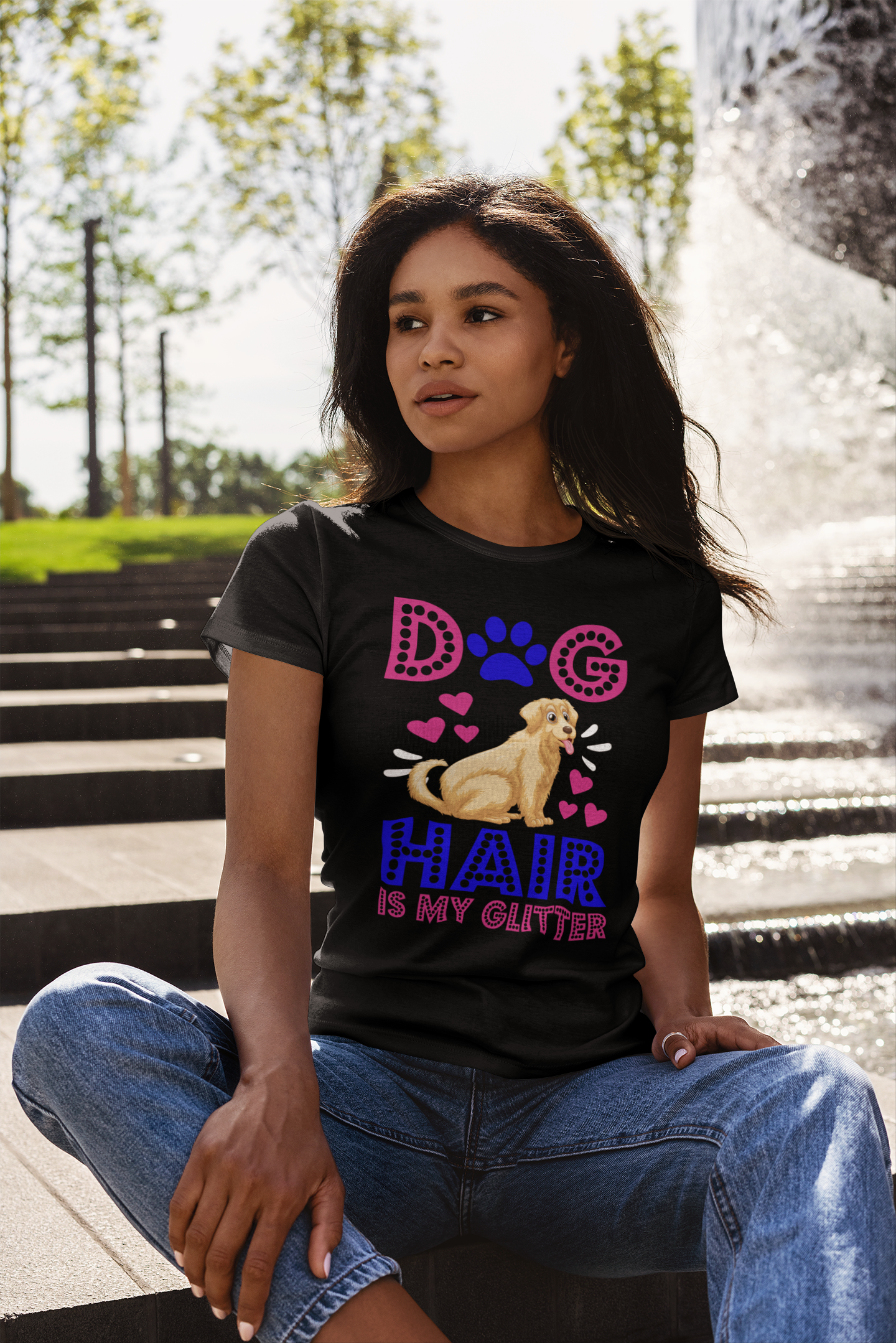 Dog Hair Is My Glitter - Women's Cotton T-Shirt