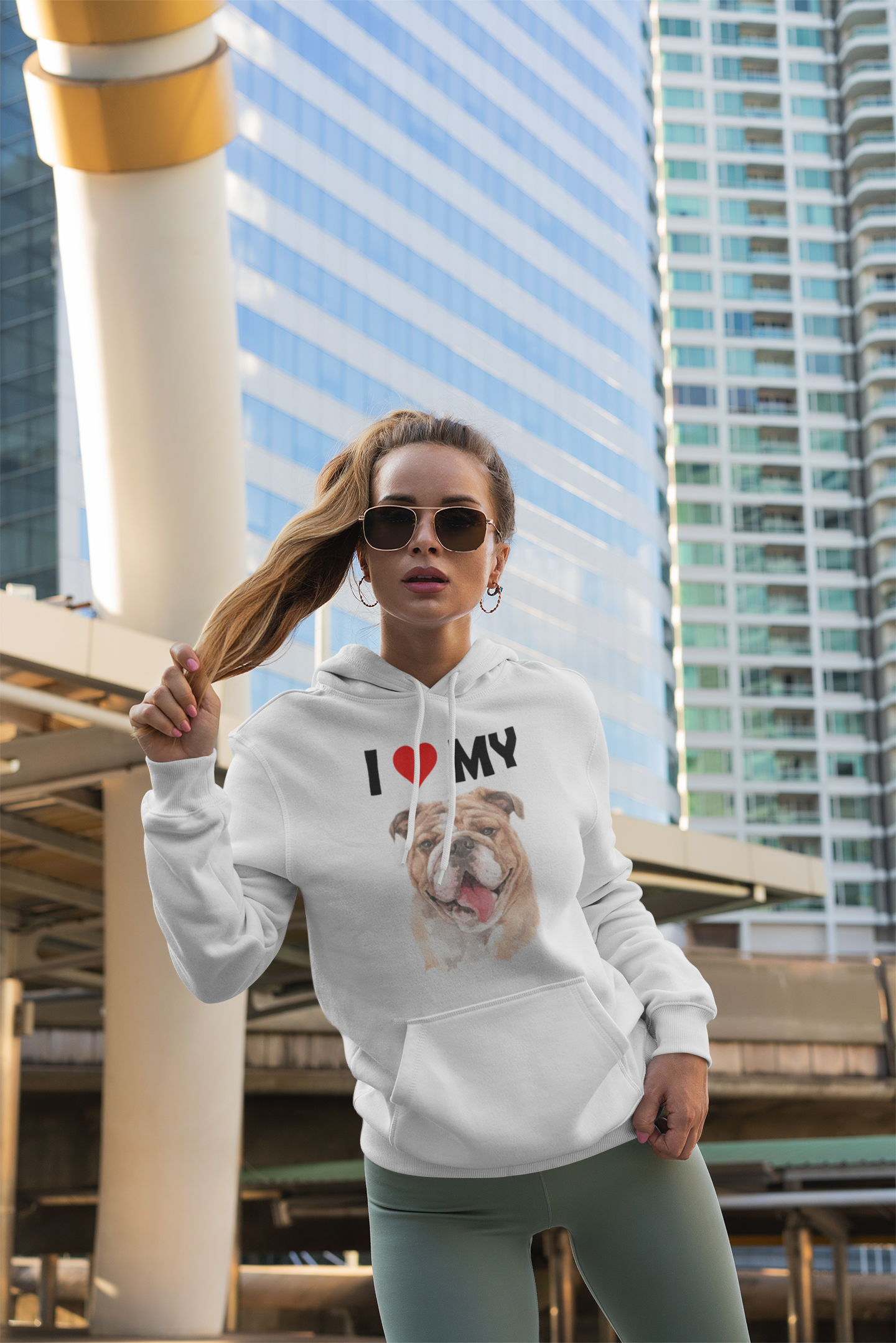 I Love My Bulldog - Hoodie