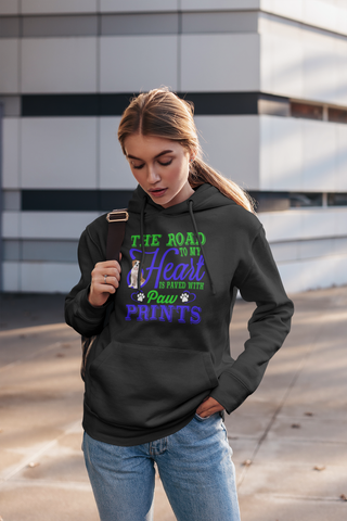 Image of The Road to My Heart Is Paved With Paw Prints - Hoodie