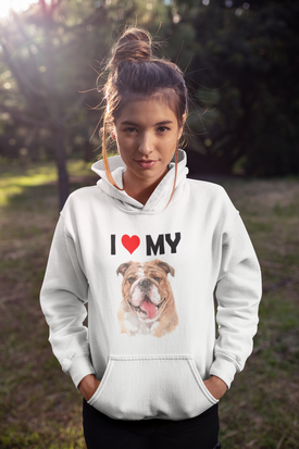 I Love My Bulldog - Hoodie