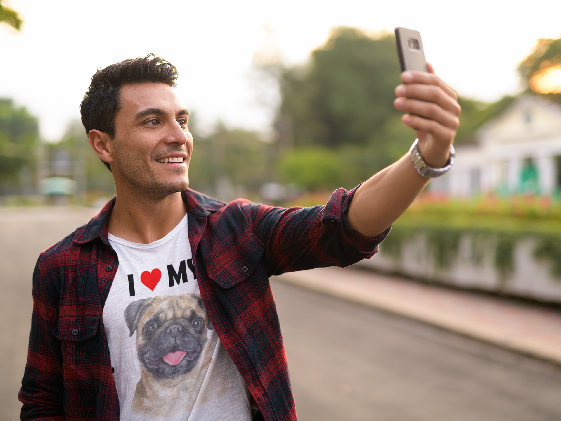 I Love My Pug - Cotton T-Shirt