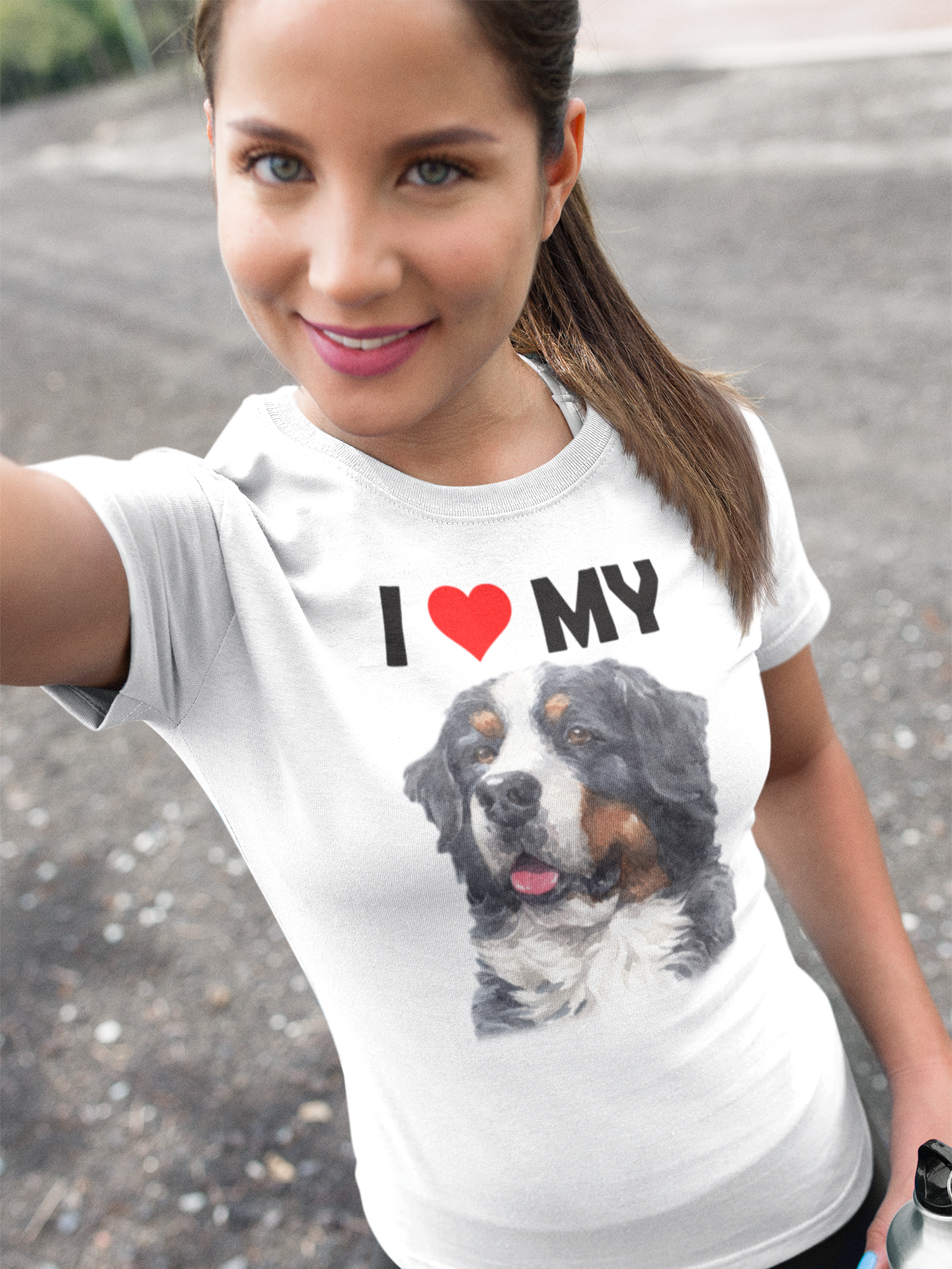 I Love My Bernese Mountain Dog - Cotton T-Shirt